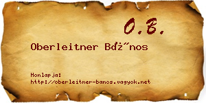 Oberleitner Bános névjegykártya